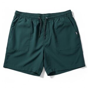 Tony Hawk Swim Trunks Green Elastic Waist Beach Board Shorts Size Large